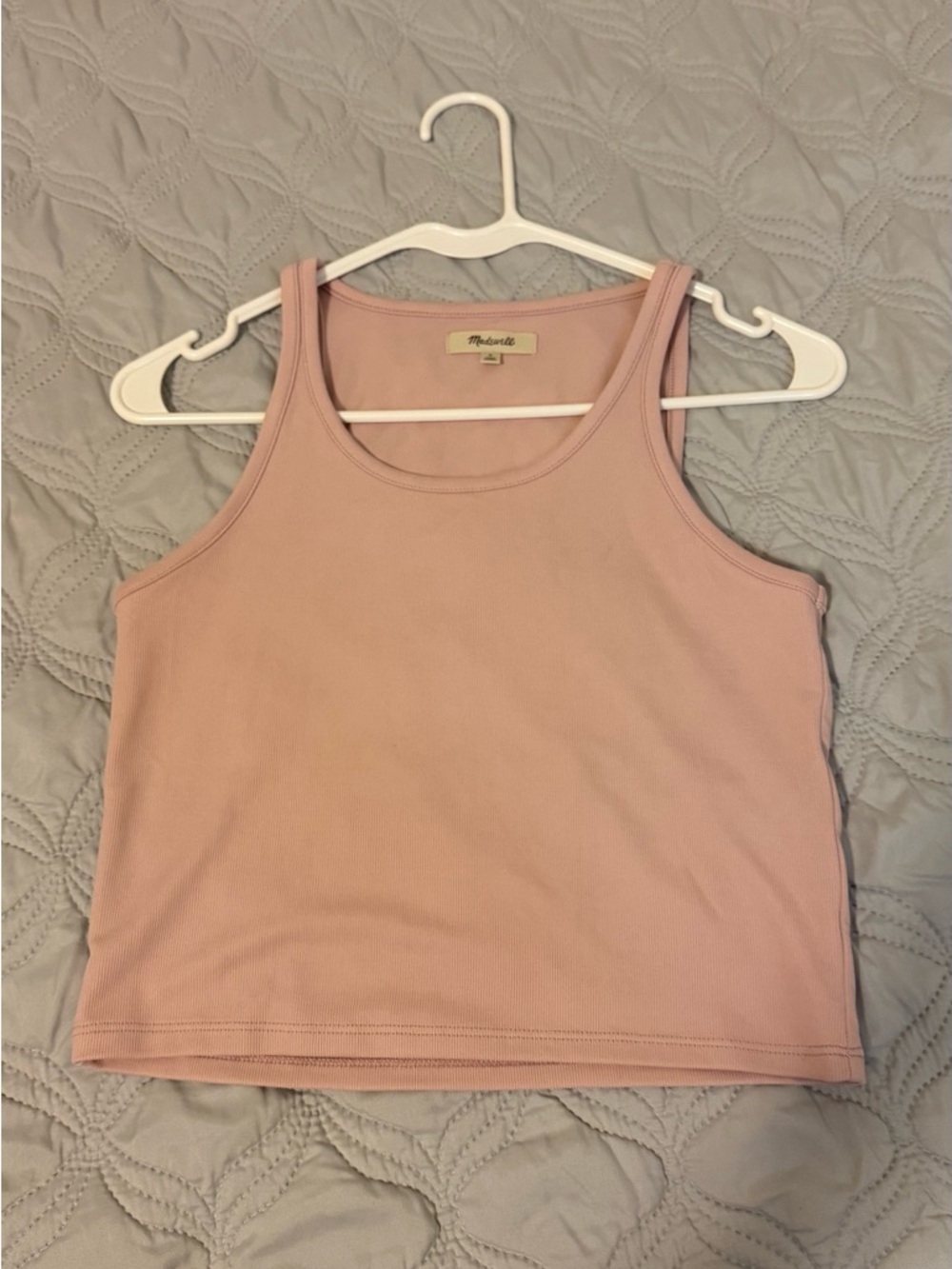 Madewell Pink Ribbed Tank Top Womens Small Sleeveless Soft Blush Basic